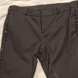 Worthington Black Ankle Cropped Pants with Side Detailing